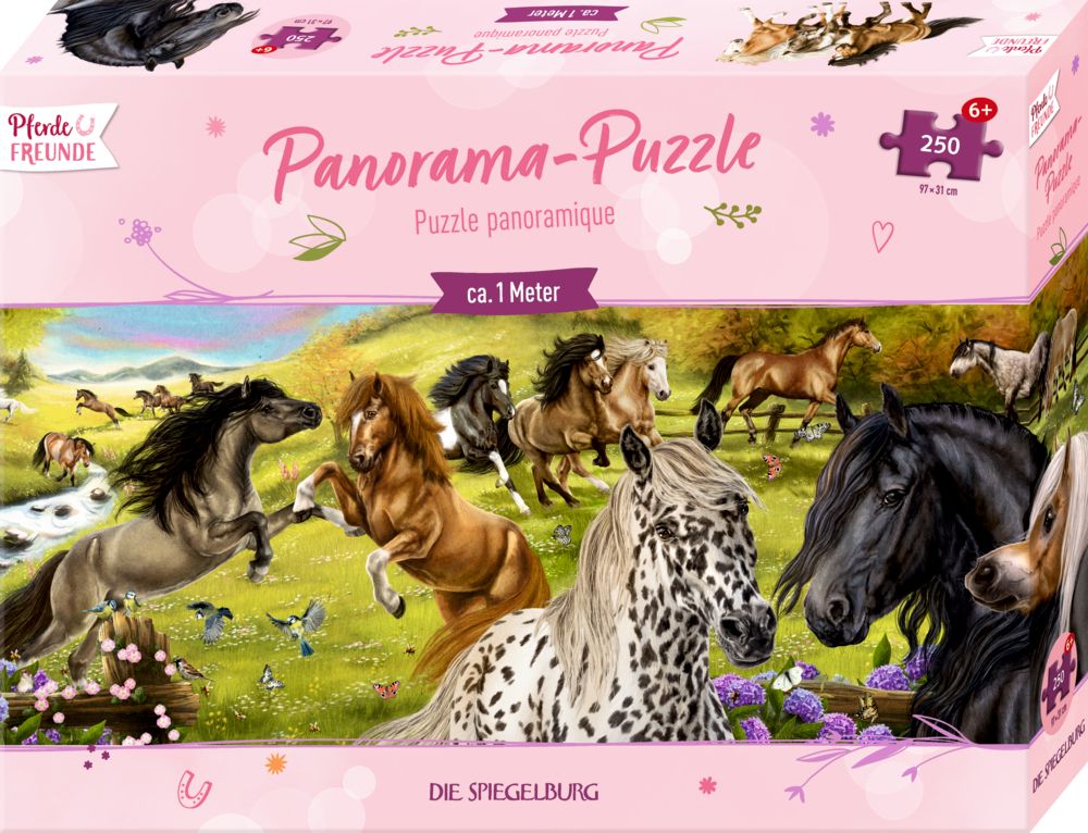 Panorama-Puzzle - Pferdefreunde (250 Teile)